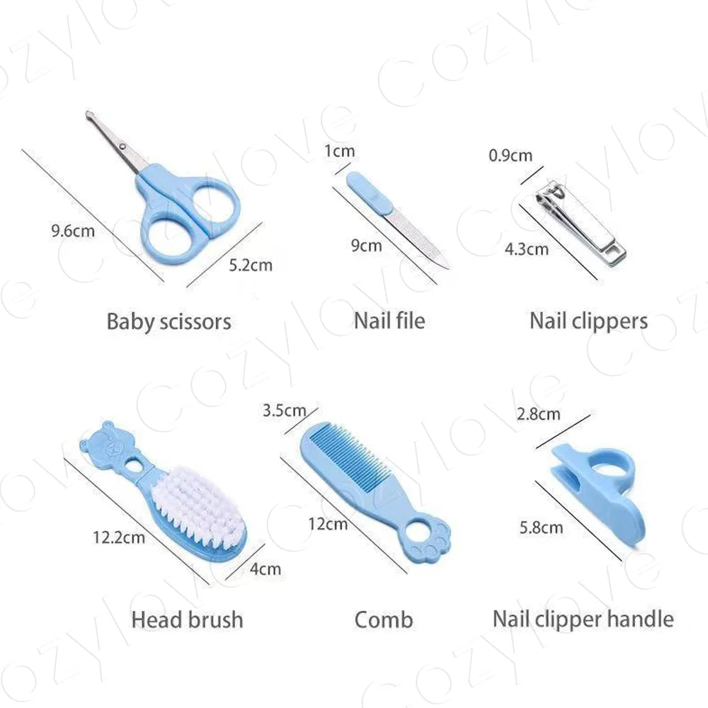 5 In 1 Baby Grooming Care Set, BPA Free Newborn Hair Brush Comb Nail Clipper Scissor File Kit, 5 Pastel Colors