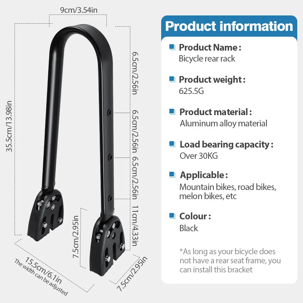 NEWBOLER Waterproof Bicycle Front Fork Bag Portable Bike Bag Bikepacking Luggage Bag Bicycle Rear Shelf Bicycle Luggage Carrier