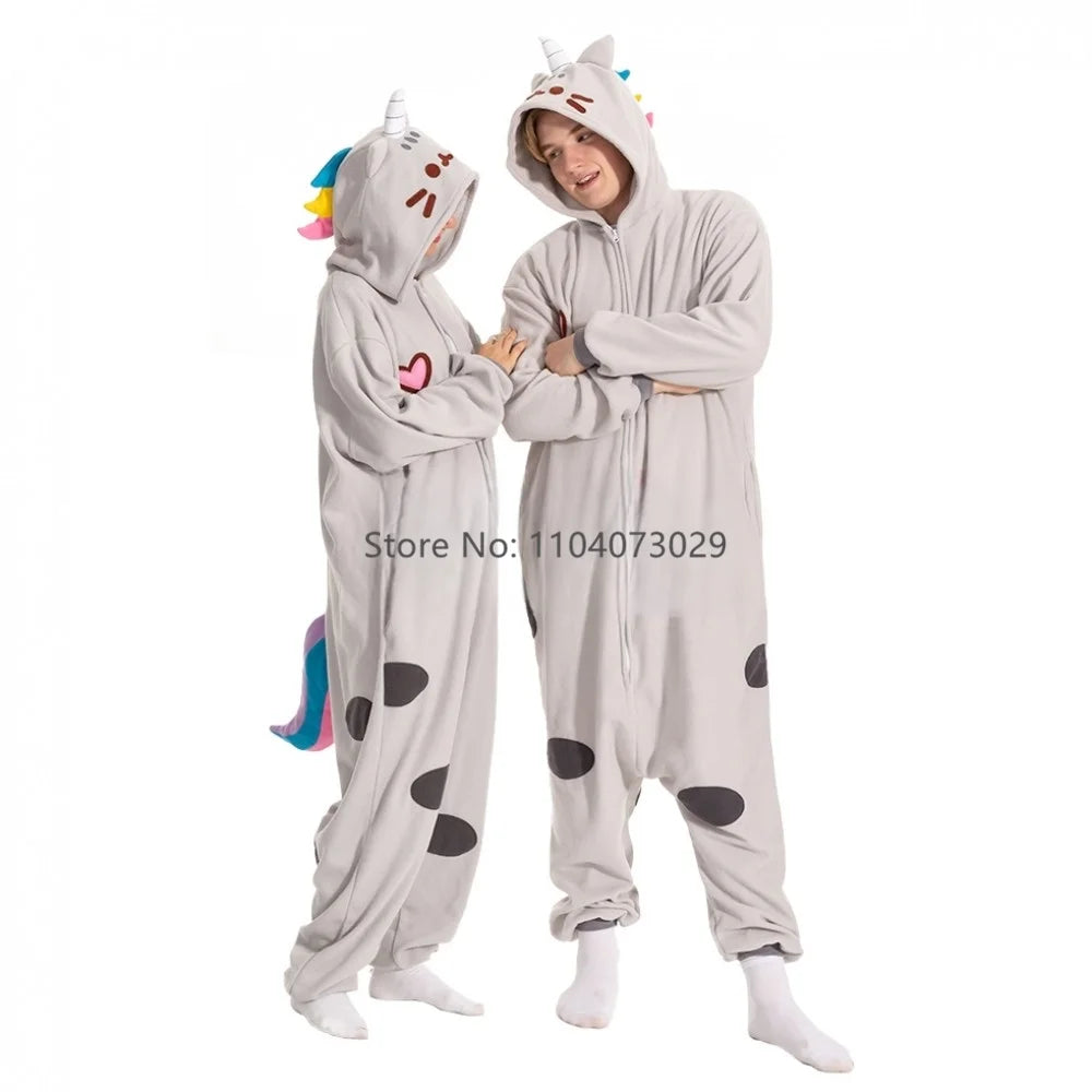 Onesieshow Animal Kigurumi Pyjamas Halloween Onesie Adult Cartoon Dog Cat Parrot Pajama Cosplay Party Women Men Homewear
