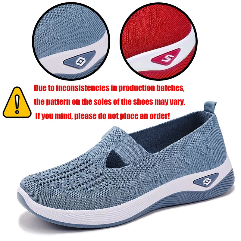 Women's Sneakers Breathable Slip on Walking Shoes Mesh Low Top Ladies Vulcanized shoes Soft Sole Lightweight Casual Shoes