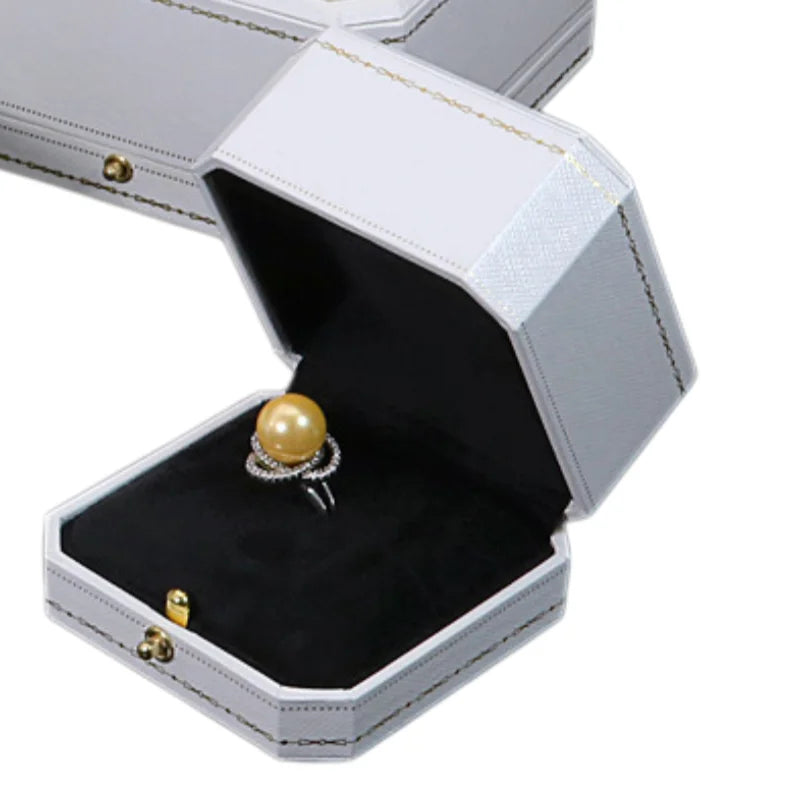 Customizable LOGO Vintage Octagonal Gold Text Storage Box Ring Earnail Bracelet  Jewelry Packaging Case Collection Storage Box