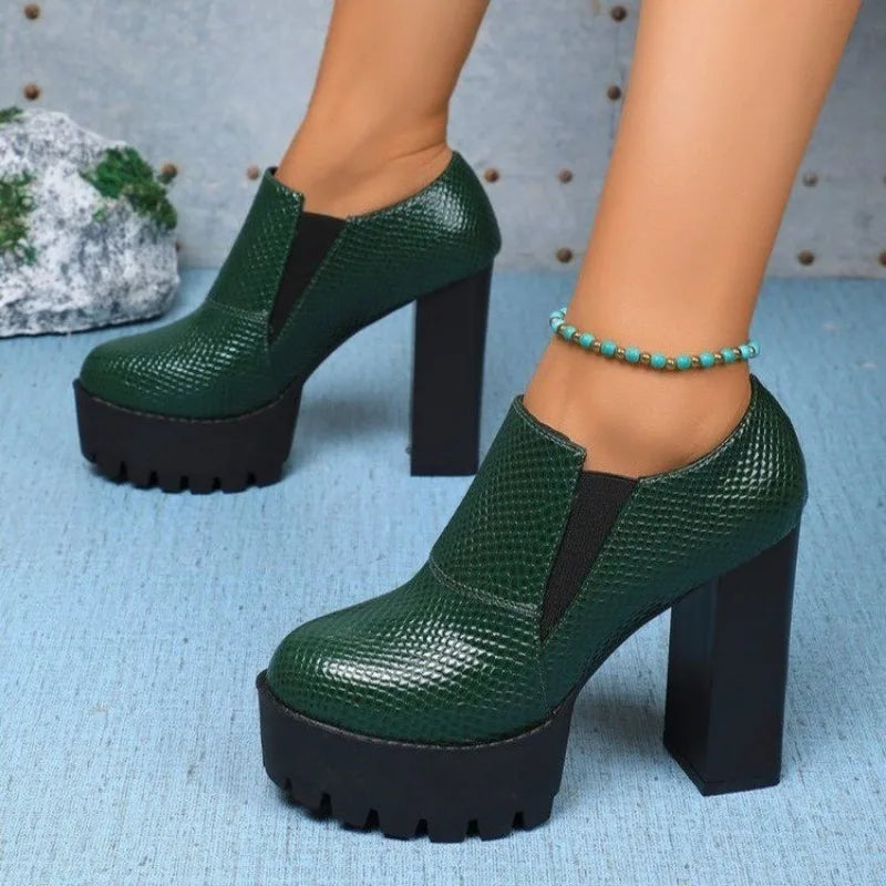 Ladies Shoes 2025 New Brand Slip-on Women's High Heels Hot Sale Round Toe Party Pumps Plus Size Super High Shoes for Women