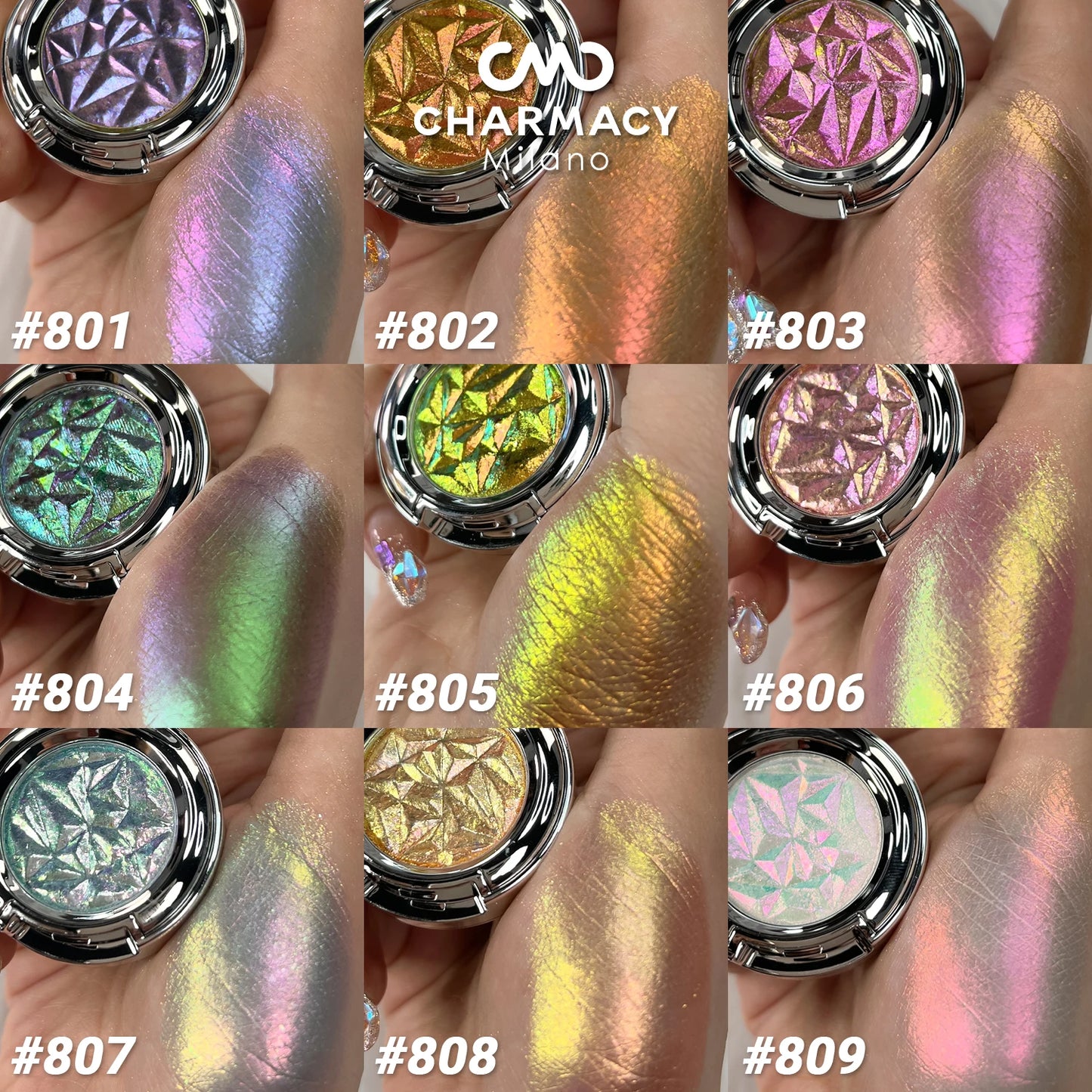 CHARMACY Multichrome Eyeshadow Palette High Pigment Waterproof Long Lasting Eye Shadow Makeup for Women