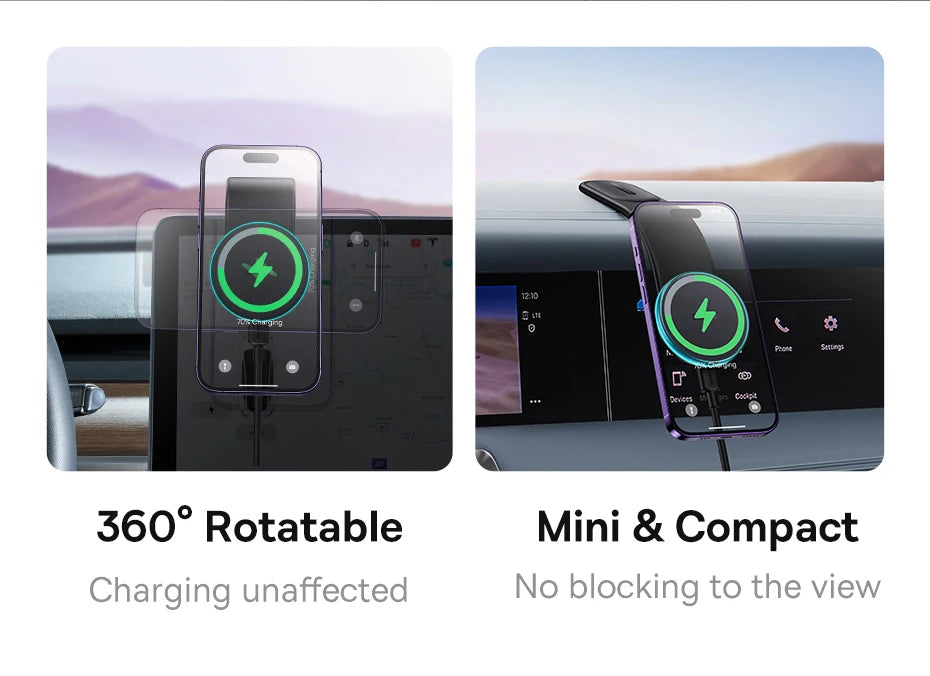 Baseus Magnetic Wireless Charger Car Phone Holder 15W Fast Charging Wireless Car Charger Holder For iPhone 16 15 14 13 Car Mount