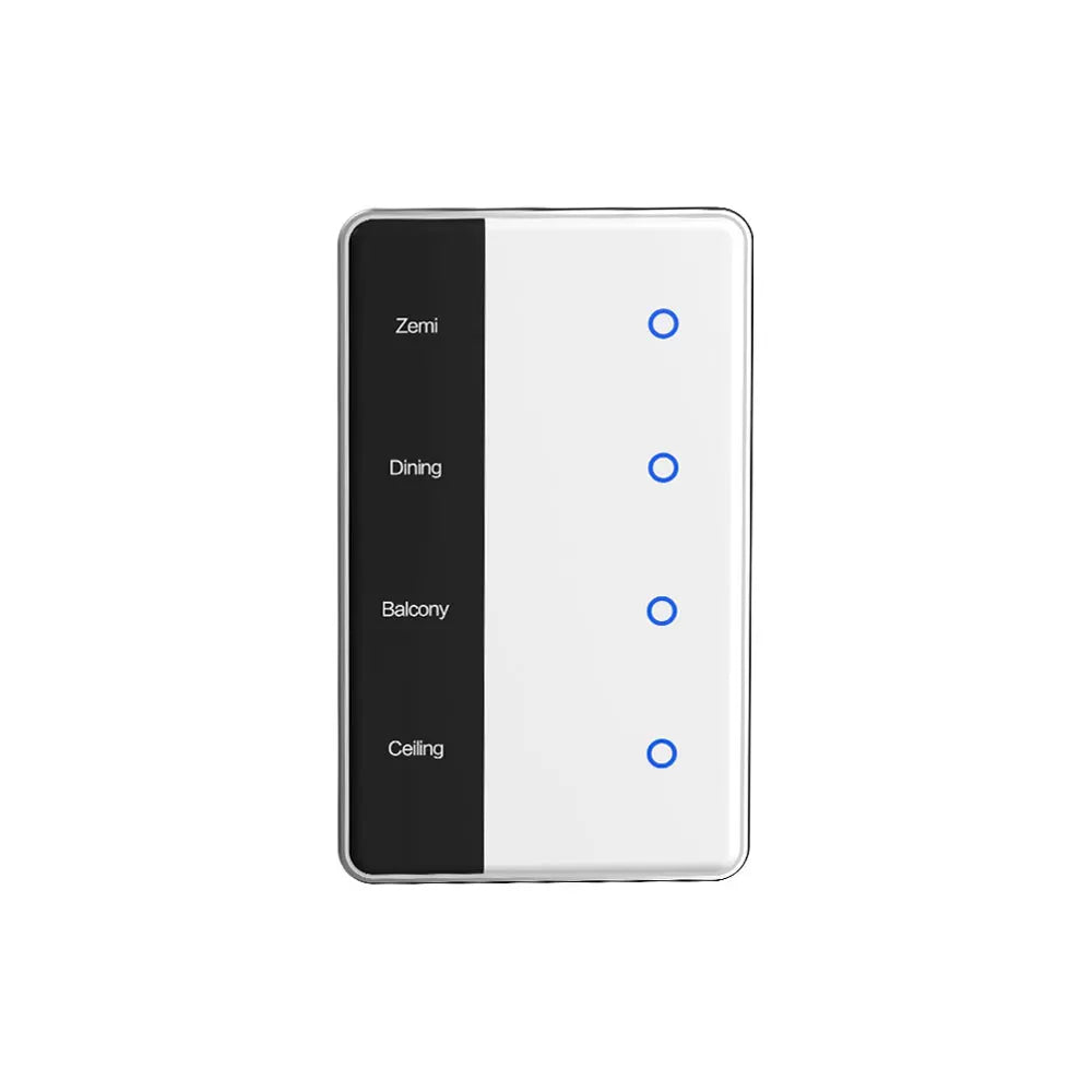Zemismart DIY Name Switch Zigbee Smart Display Screen Touch Light Switch US Type Works with Tuya Alexa Google Home Voice Control
