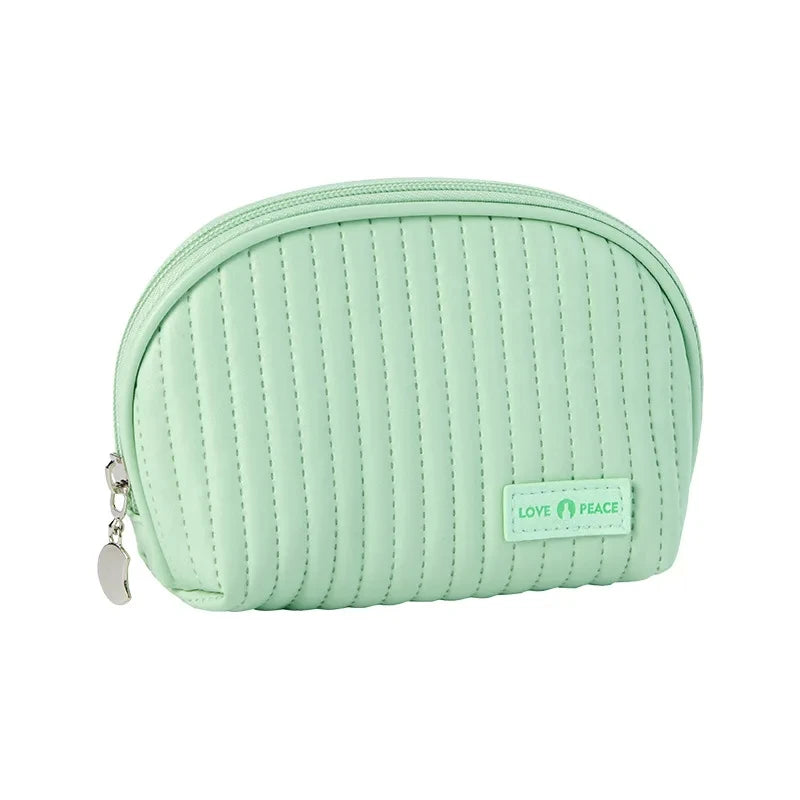 Girl Leather Makeup Bag Women Portable Cosmetic Bag Outdoor Waterproof Toiletries Organizer Female Beauty Bags Makeup Organizer