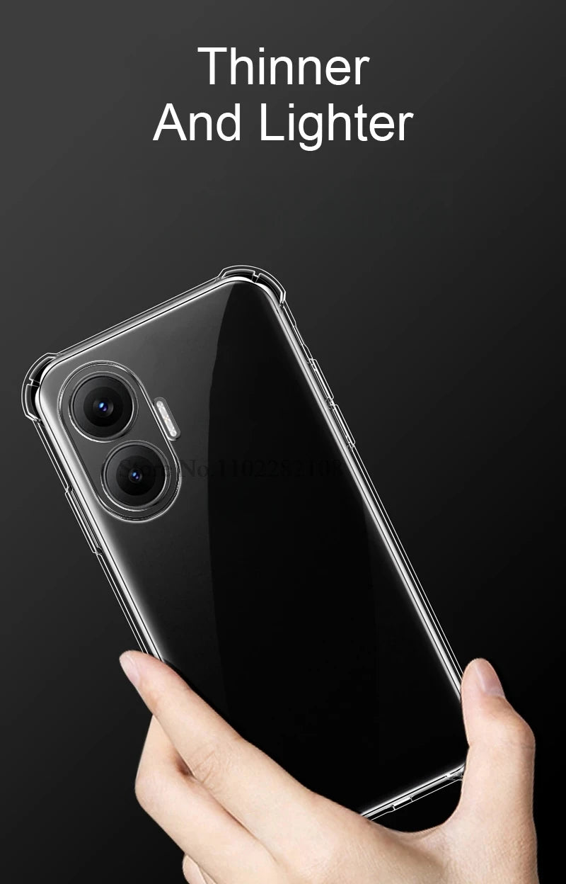 Shockproof Clear Cover For Xiaomi Poco C85 C75 C65 C71 C40 POCO F7 Ultra F6 F5 F2 Pro F4 F3 GT Transparent Silicone Case Fundas