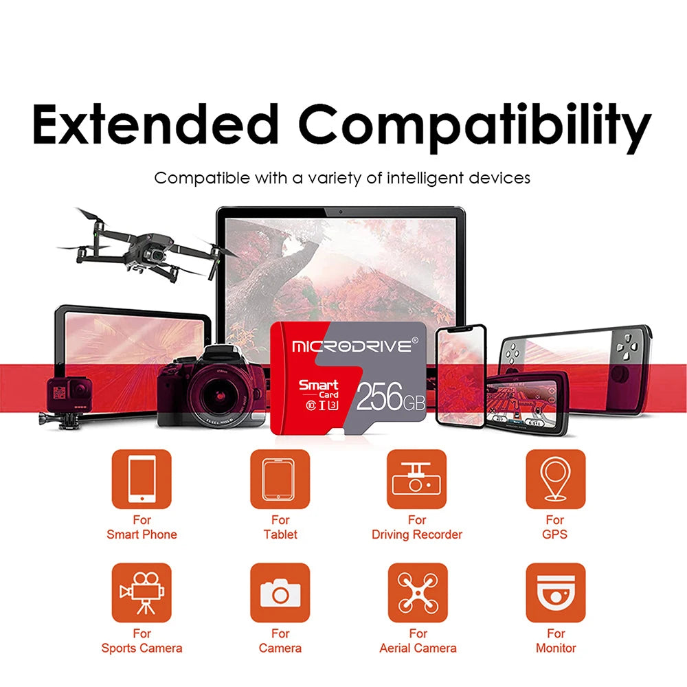 Class10 mini SD TF Card Flash Memory Card 4GB 8GB 16GB 32GB 64GB High speed 128GB 256GB cartao de memoria video card