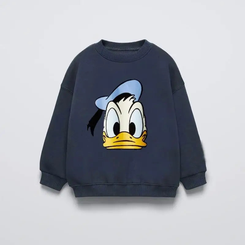 Kids Cartoon Fashion Costume Girls New Round Neck Tops Printed Long Sleeve Autumn Wear Toddler Boys Loose Thin Sweatshirts