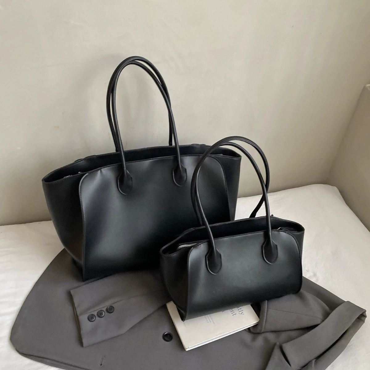 Luxury Women's Large Tote Bag Genuine Leather Shoulder Bags 2025 Female Retro Handbags High Quality Ladies Messenger Bag Black