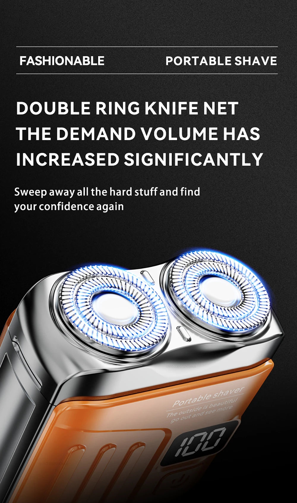 Mini Electric Shaver Dual Blade Shaver Men Facial Beard Trimmer Rechargeable Portable Wet Dry Electric Razor