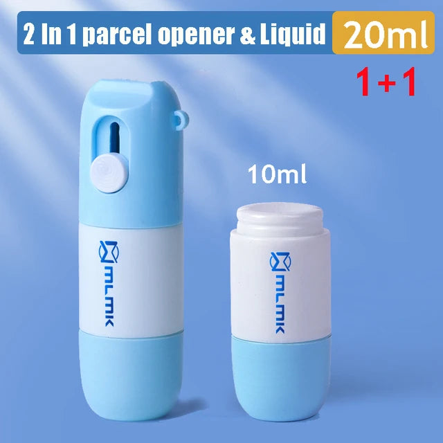 2 In 1 Thermal Paper Correction Solution & Parcel Box Opening Knife Home Office Identity Data Security Protection Liquid Eraser