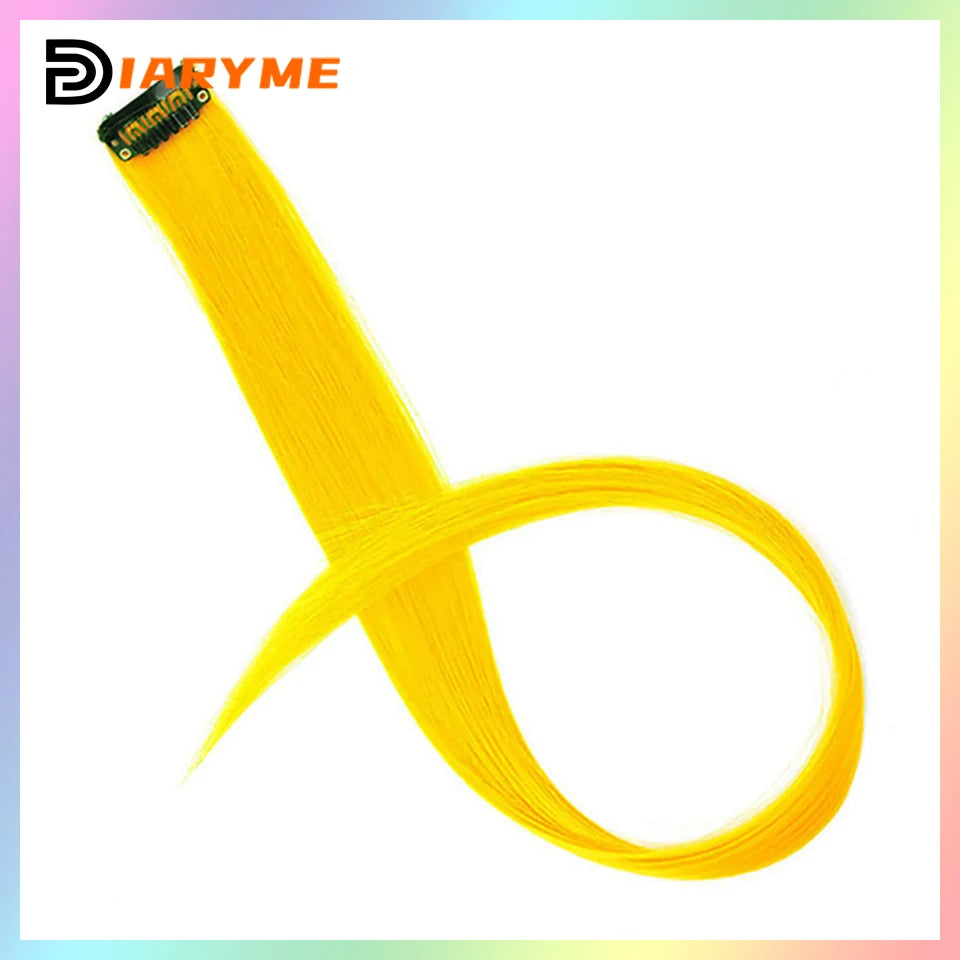 Colorful Hair Extensions Curly One Clip in Synthetic Long Hairpiece For Girls Women Kid Multi-colors Party Highlights Wig Piece