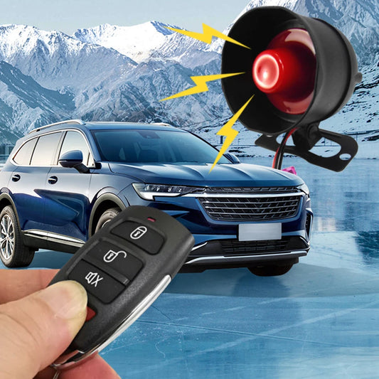 Universal 12V Car Alarm System 1 Way Vehicle Burglar Alarm Siren Security Protection With 2 Remote Control Car Motorcycle Truck