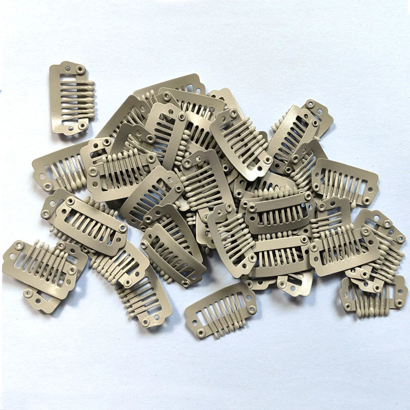 30pcs 2.3cm-3.6cm Hair Extension Clips Wig Clips For Human Hair Bangs Snap Hair Clips For Extensions Metal Comb For Closure