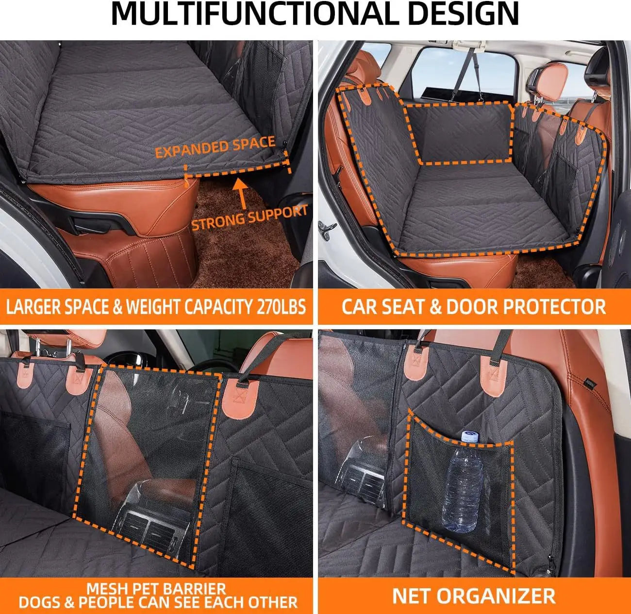 Dog Seat Cover Car Seat Cover For Pets,Waterproof Pet Seat Cover Hammock Scratch Proof Nonslip Durable Soft Pet Back Seat Covers