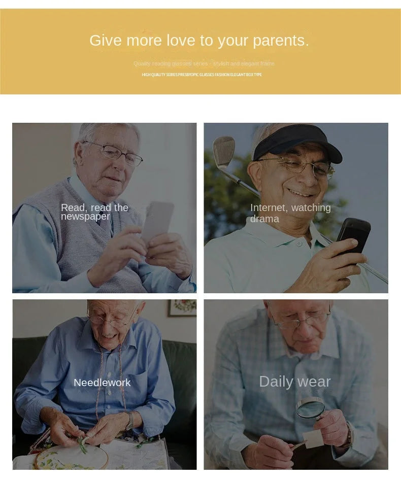 Intelligent Multifocal Progressive Reading Glasses for Men Women Near and Dual-use Automatic Adjustment Eyewear +100 +150 +400