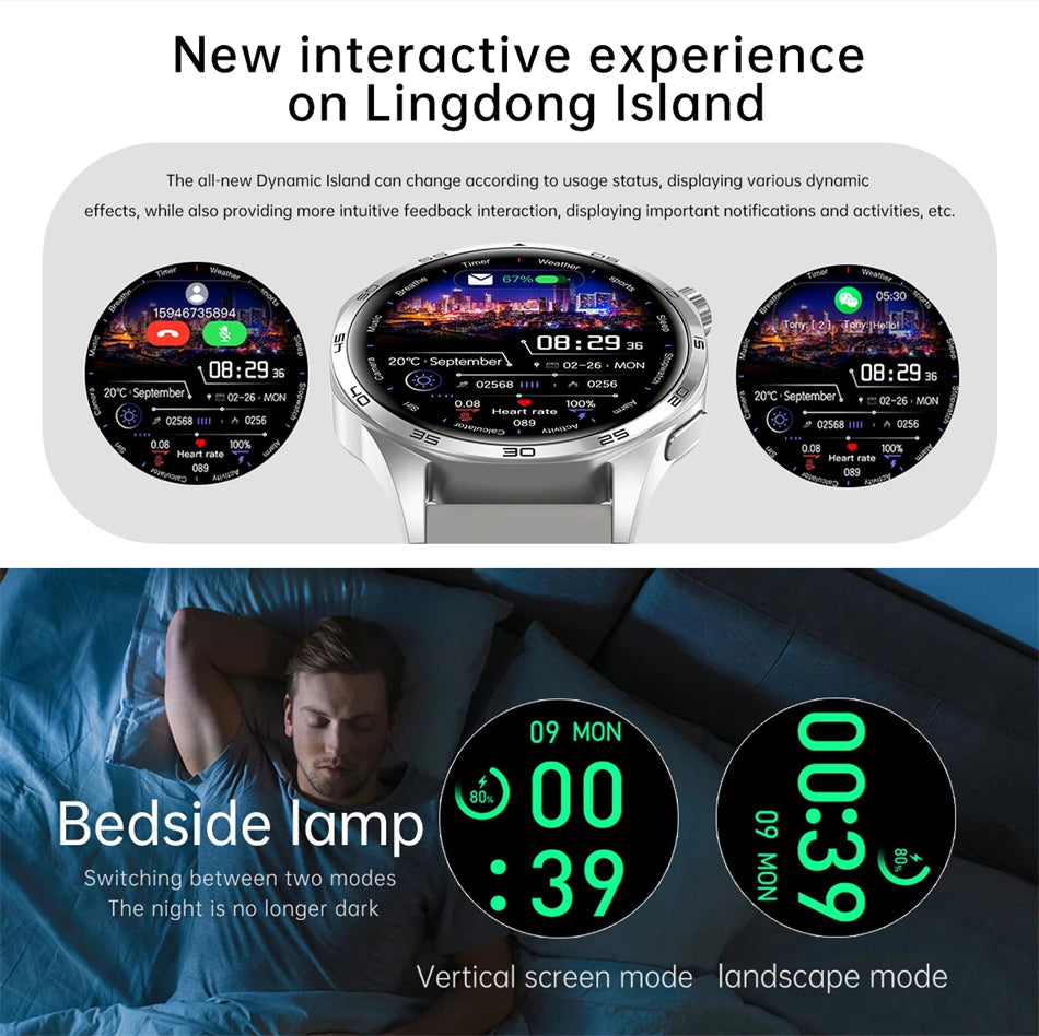 2025 New Mens Smart Watch 360 * 360 Bluetooth Call Smartwatch AMOLED Screen GPS Smart Watches NFC Waterproof Smart Watch for Men