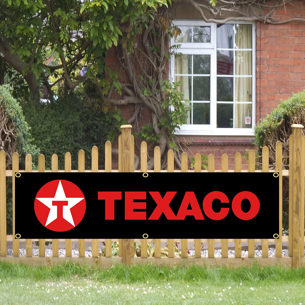 60X240cm Texacos Gas Oil Banner Flag Polyester Printed Garage or Outdoor Decoration Tapestry