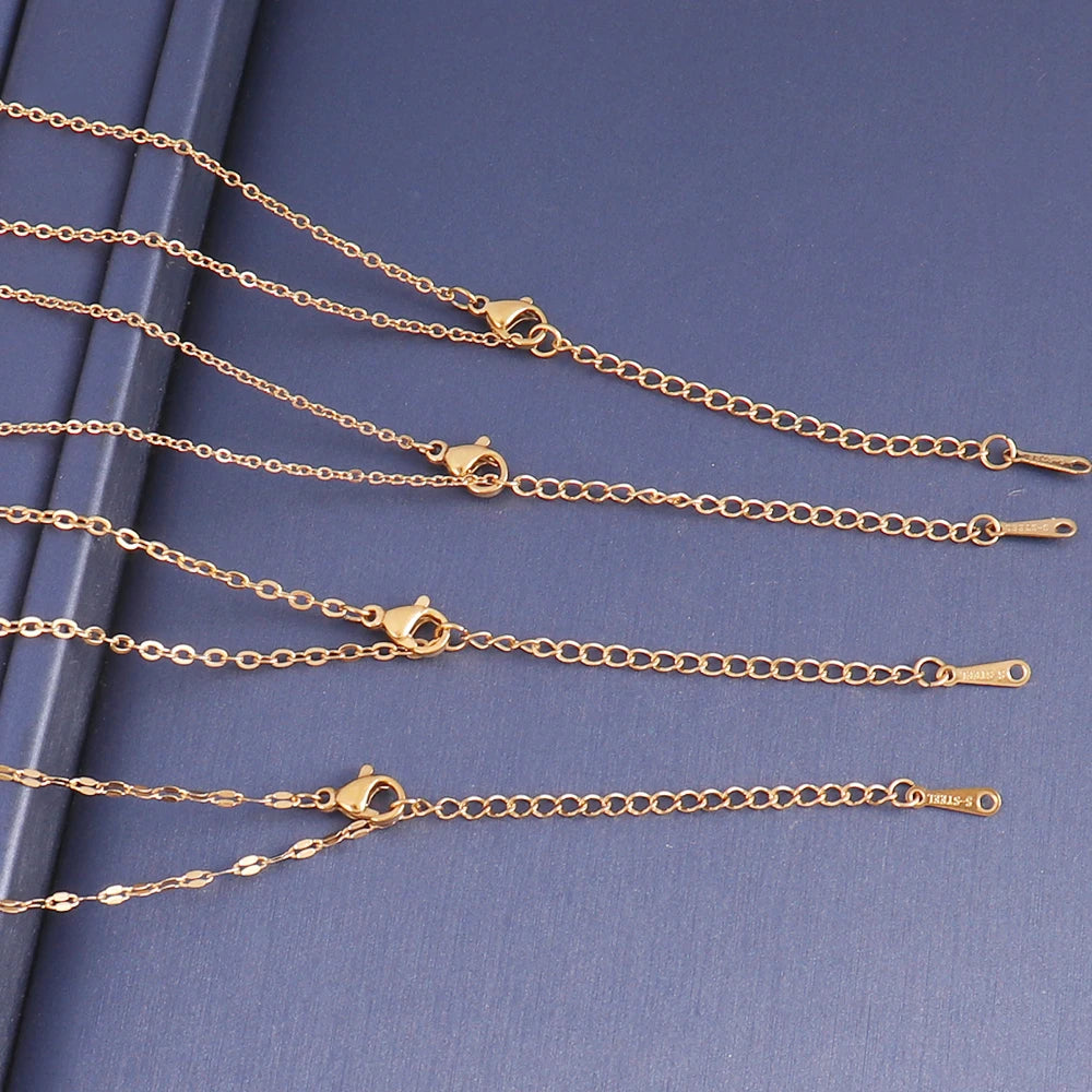 10pcs/lot Bulk Wholesale Stainless Steel Necklace Chain Necklace Choker Chains for DIY Jewelry Making Handmade Accessories