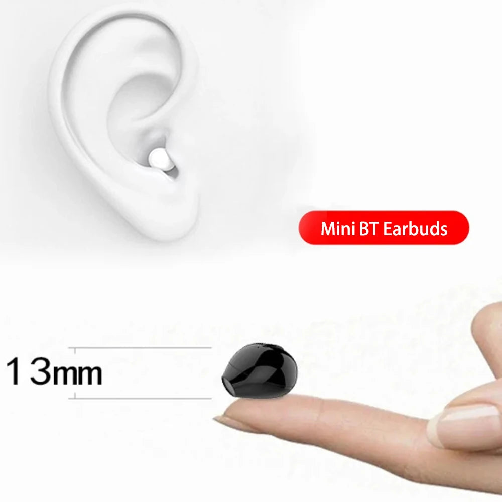 Invisible Earphones Mini Headphones Bluetooth TWS Wireless Sleepwith Microphone HD Call Semi-In-Ear Earbuds Noise Reduction