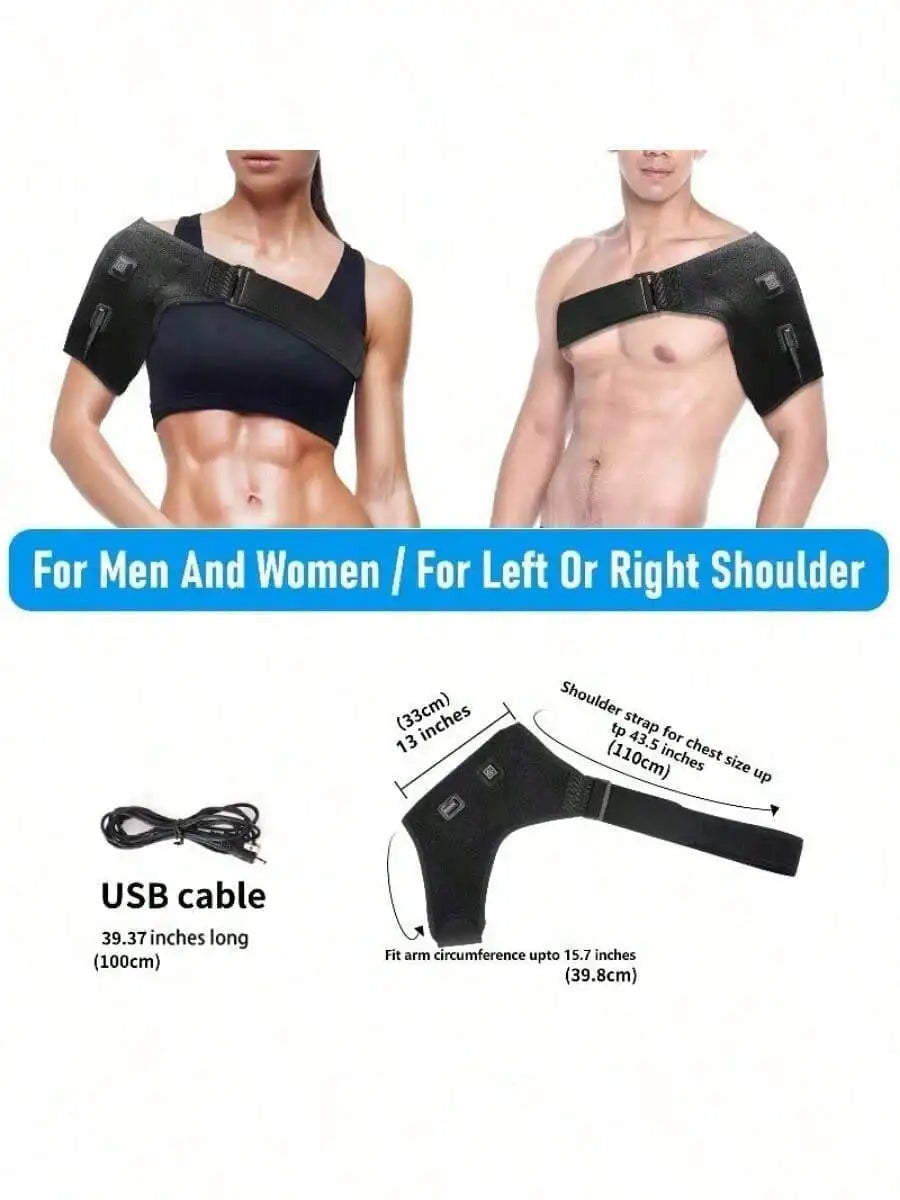 2026 USBElectric Heating Shoulder Massage Heated Back Shoulder Brace Adjustable Heating Shoulder Massage Arm Muscle Relaxation