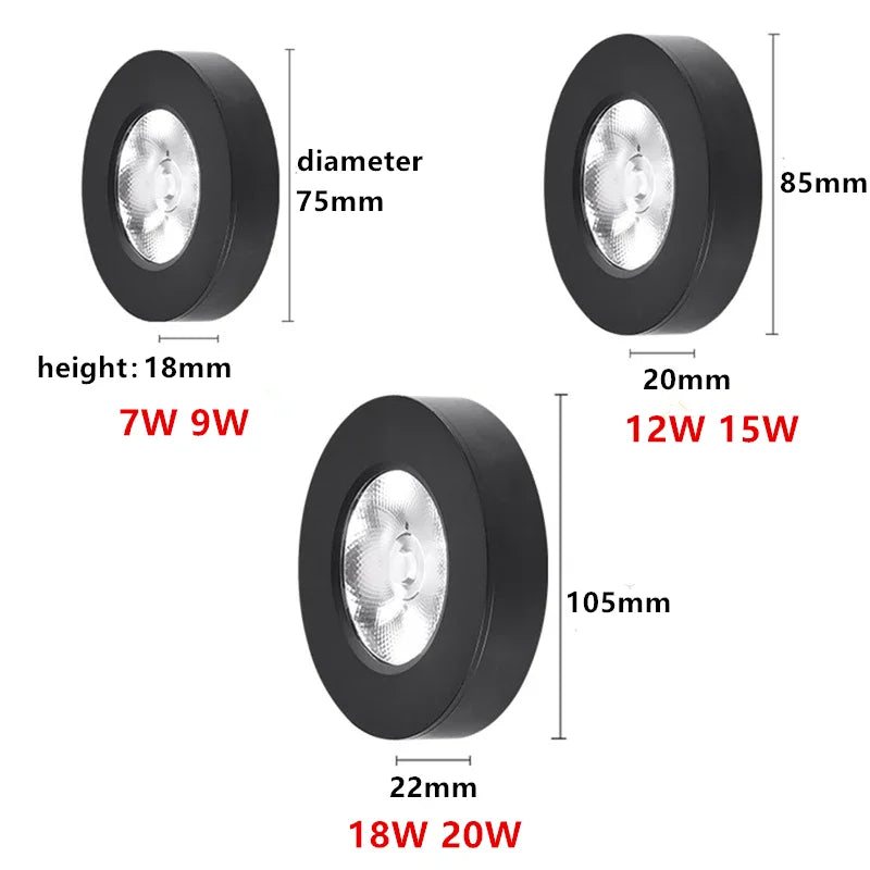 Surface Mounted Ultra-thin LED Downlight 110V-230V 7W9W12W15W18W20W CRI98 Anti-Glare Ceiling Lamp COB Spotlights Indoor Lighting