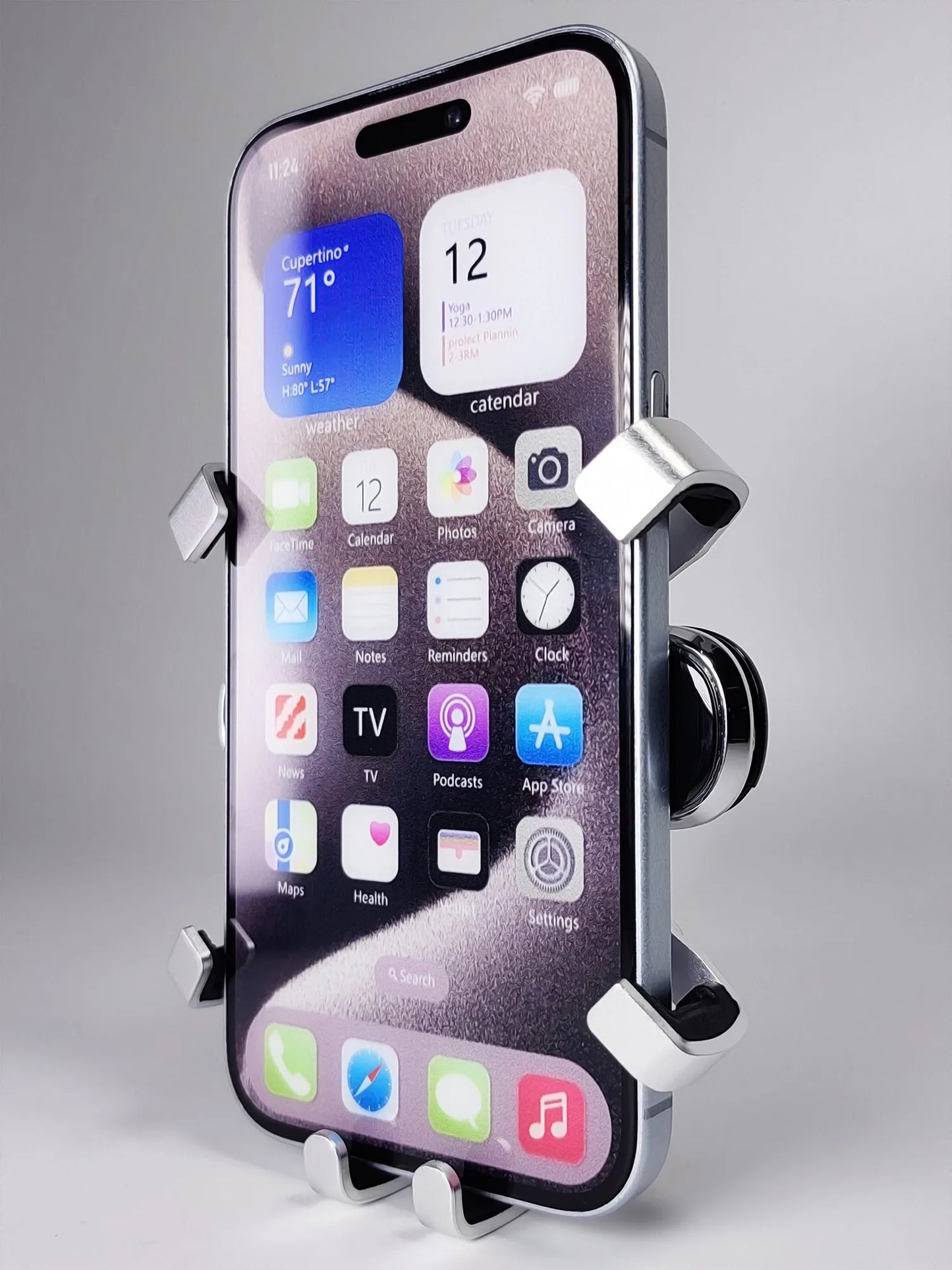 For Ford Mustang 2015-2018 2019 2020 2021 Car Phone Holder Wireless Charging Bracket Base Gravity Stand Phone Mount Accessories
