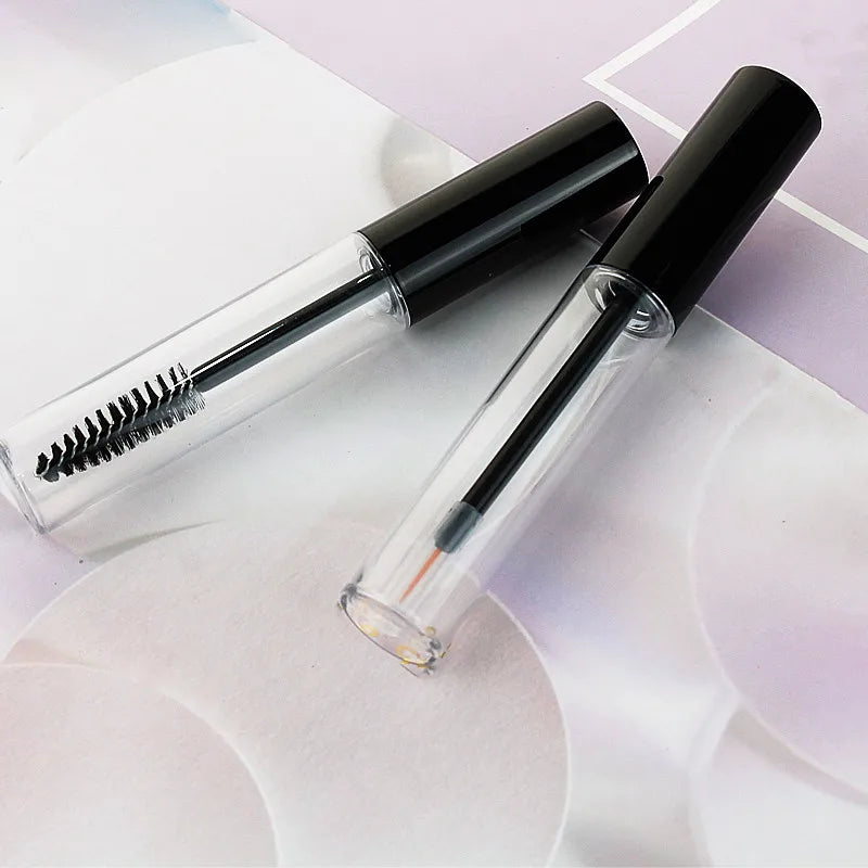 30-100sets 10ml Empty Mascara Tube Eyelash Cream Vial Liquid Bottle Portable Cosmetic Container with Black Cap Refillable Bottle