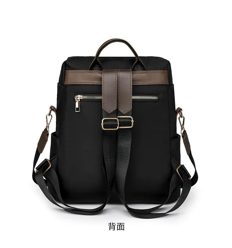 Quilted Embroidery Backpack For Women 2024 New Korean Style Versatile Large Capacity Water-Resistant Leather Shoulder Bags