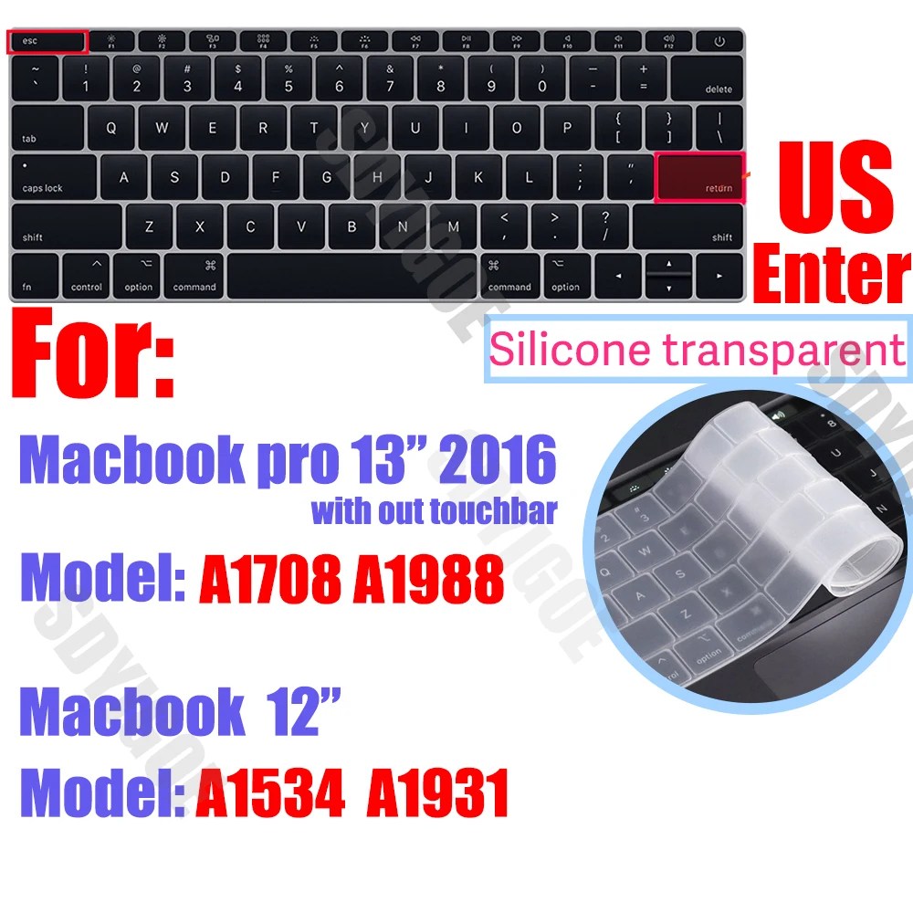 Silicone Keyboard Cover Skin for all models MacBook Air/Pro13“14”15“16” M1 M2 M3 Chip Model A2918 A2991 A2338 A2337 A2681 US&amp;EU