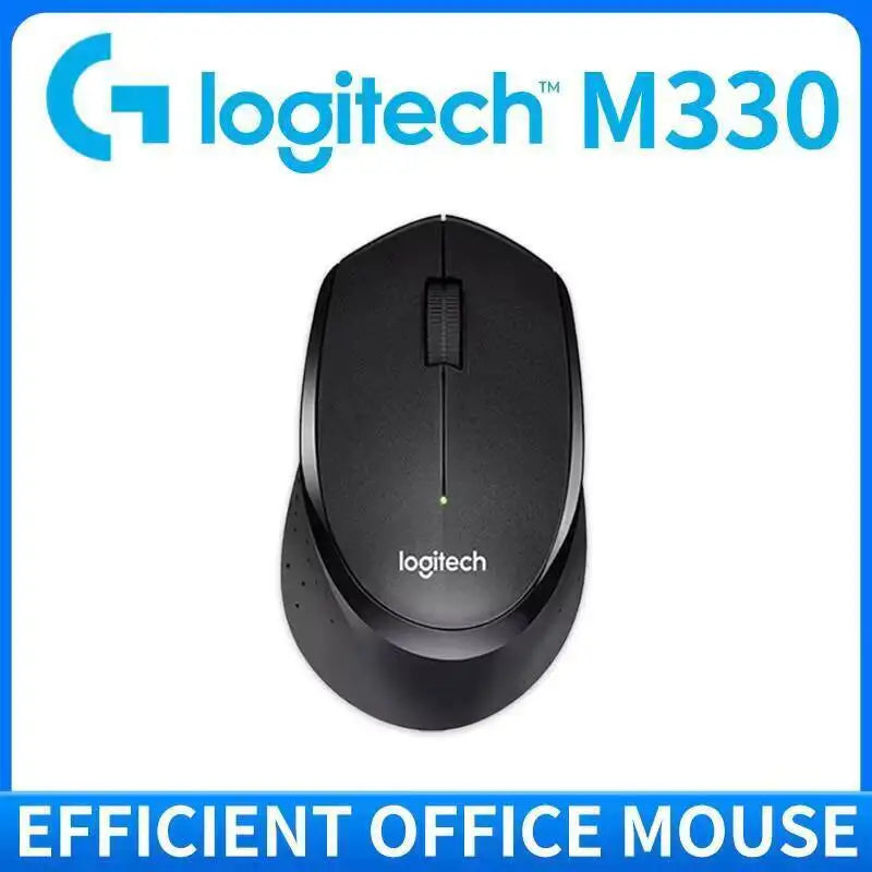 Logitech M330 Silent Plus Wireless Mouse 2.4G USB Receiver Ergonomic Shape Gentle Soft for Desktop Office Laptop Desk