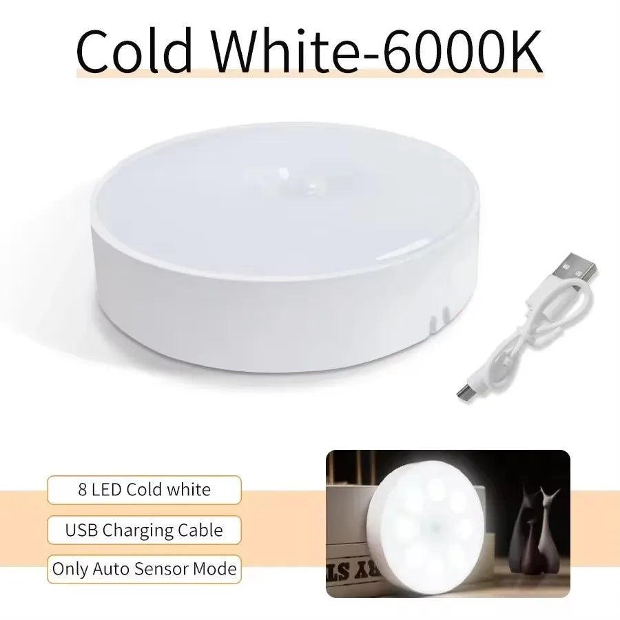 Human Intelligent Light Portable LED Night USB Charging Induction Emergency Bedside Cabinet WardrobeAutomatic Switch Lighting
