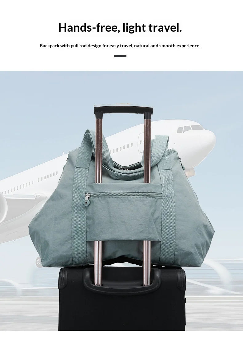 Women Lightweight Large-Capacity Travel Bag Handbags Female Nylon Shoulder Beach Bag Girl Top-handle Casual Tote Purse