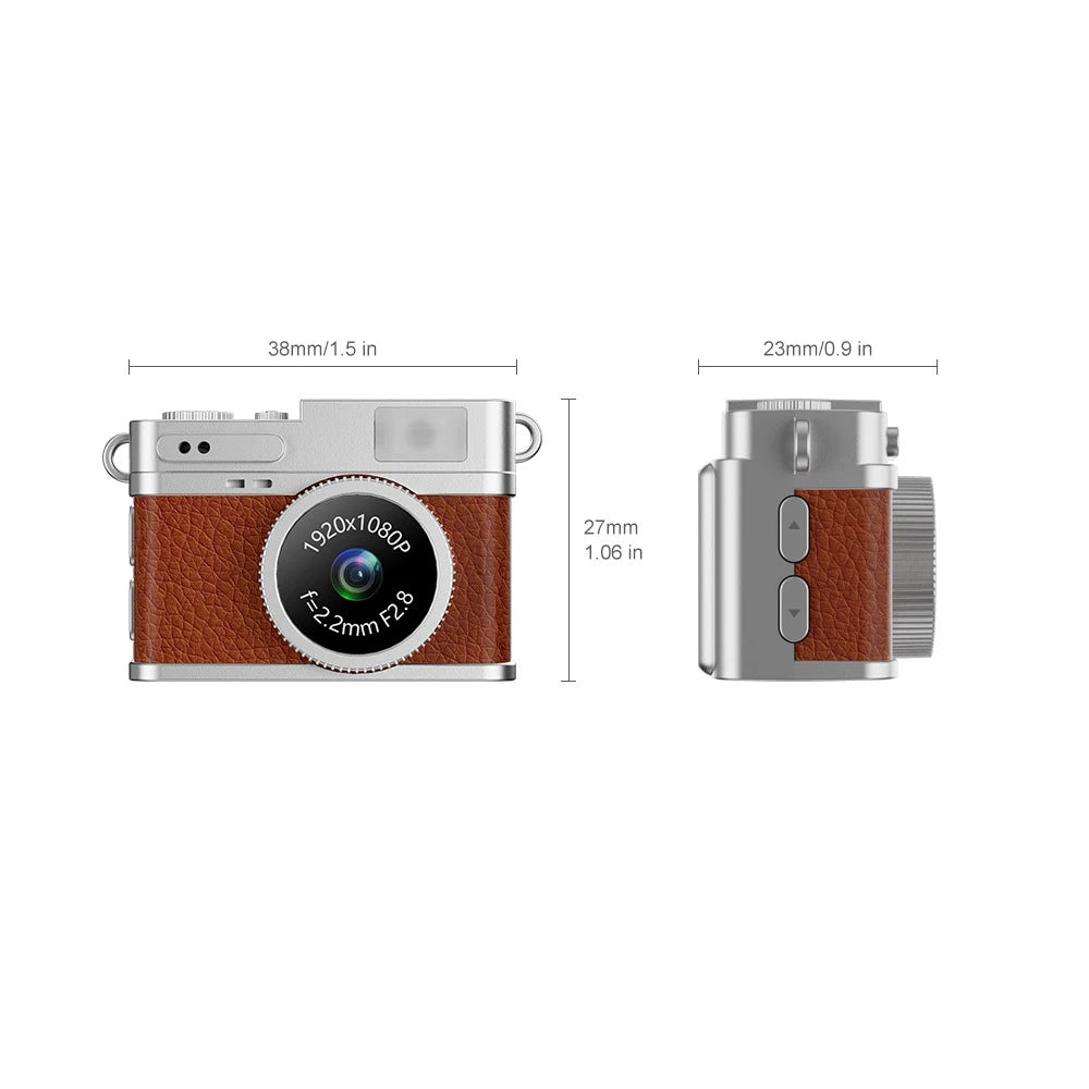 Pocket-Sized Retro Digital Camera, 1080P Mini Vlog Cam with Screen, Portable Camcorder for Kids, Teens, Travel, Sports & Gift