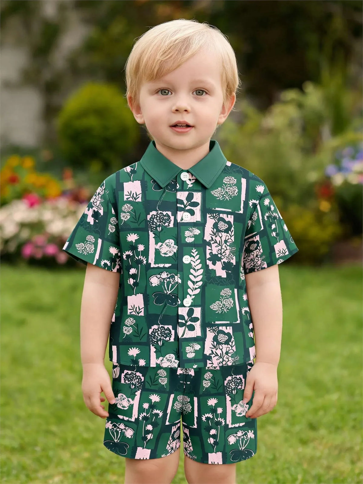 Baby boy shirt short sleeved shorts set summer style breathable, sweat absorbing, quick drying fabric comfortable and versatile