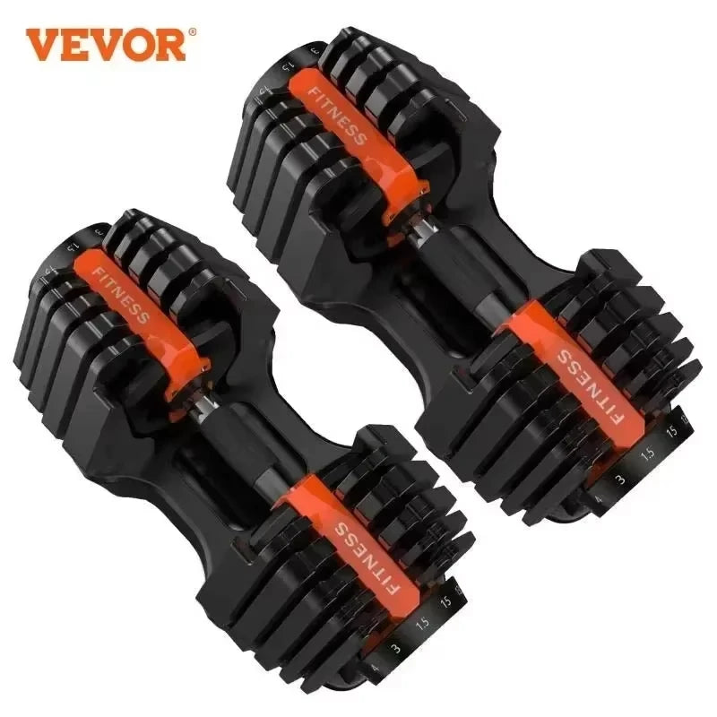 VEVOR Adjustable Dumbbell 24/40KG 52.5/90LBS Fitness Equipment Training Arm Muscles Dumbbell SET Adjustable Home Trainning