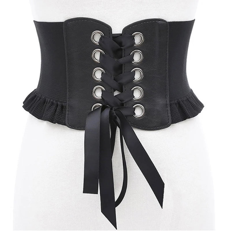Women Wide Corset Belt Waistband Female Elastic High Waist Bandages Girdle Belts for Coat Dress Shirt Feminin Ceinture Corsets