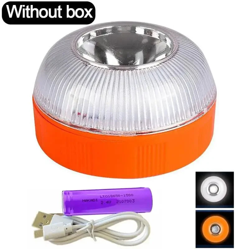 Boxed Spanish V16 Car Warning Light LED White Rechargeable Flashing Traffic Yellow Light Light Flash Battery Charging Emerg P9I5