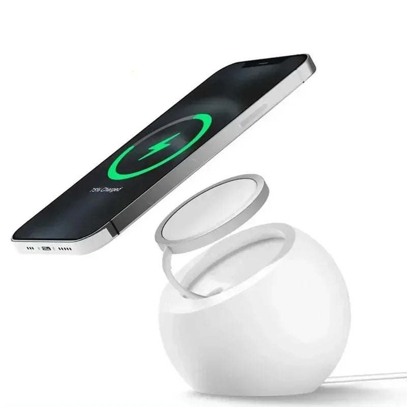 Ball Shape Magnetic Silicone Charging Desk Holder Stand for Magsafe IPhone 15 14 13 12 Pro Fast Charger Dock Station Accessories