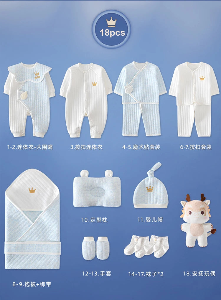 Newborn Baby Clothing 15/18/20 Pieces/0-3Months 100%Cotton Kids Clothes Suit Unisex Infant Boys Girls Clothing Set Without Box