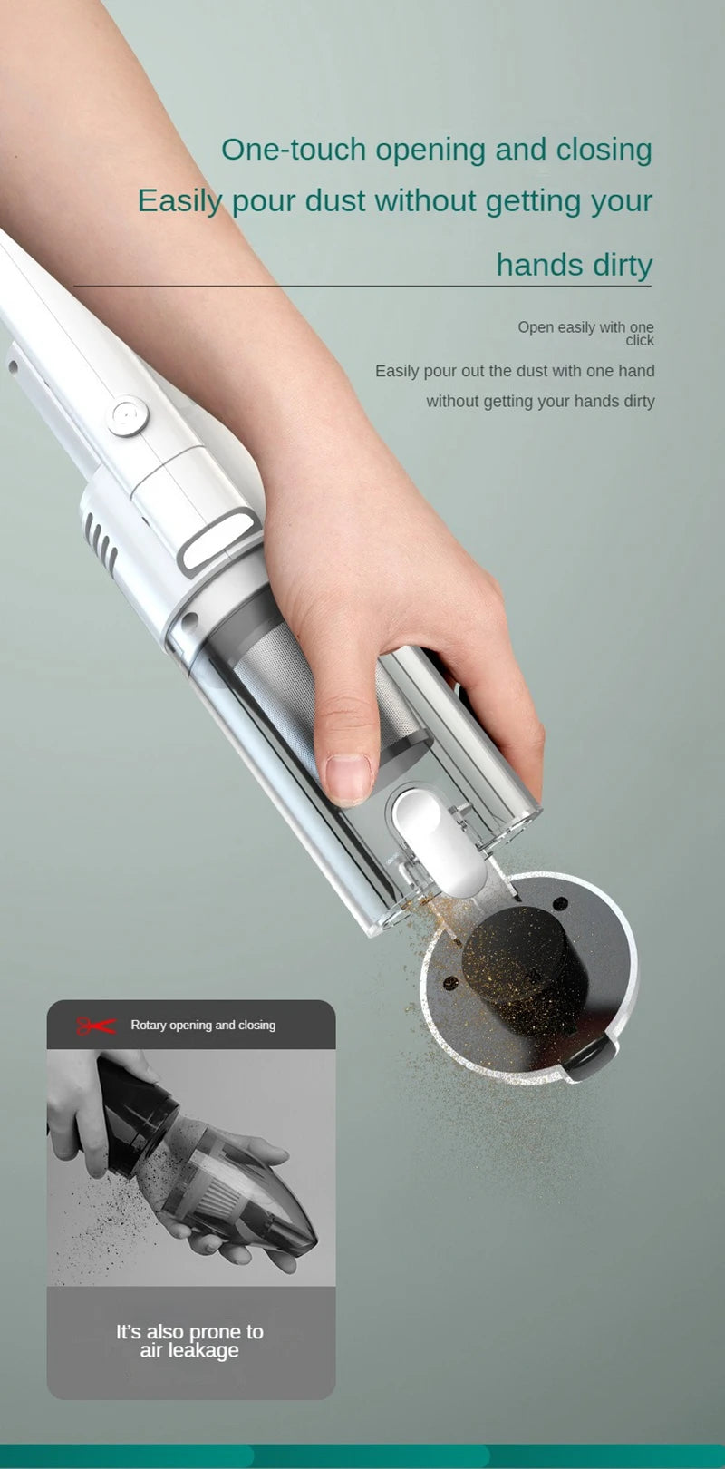 Multifunction Home-appliance 6500Pa Cleaning Machine Powerful Wireless Car Vacuum Cleaner Metal Strainer Portable Handheld