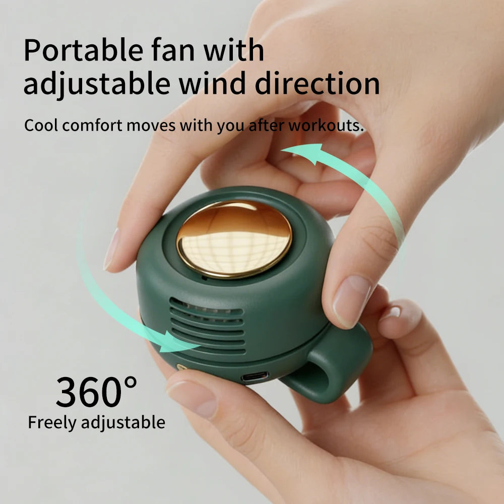 Portable Silent Mini Bladeless Fan Clip On Adjustable 3-Speed Suspended Whirlwind Fans For Outdoor & Travel & Office