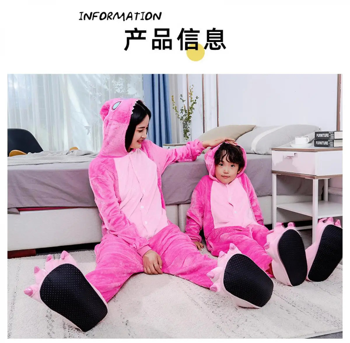 Stitch Animal Onesie Pajamas Warm Winter Sleepwear For Couples Students Performance Costume Cute Cartoon