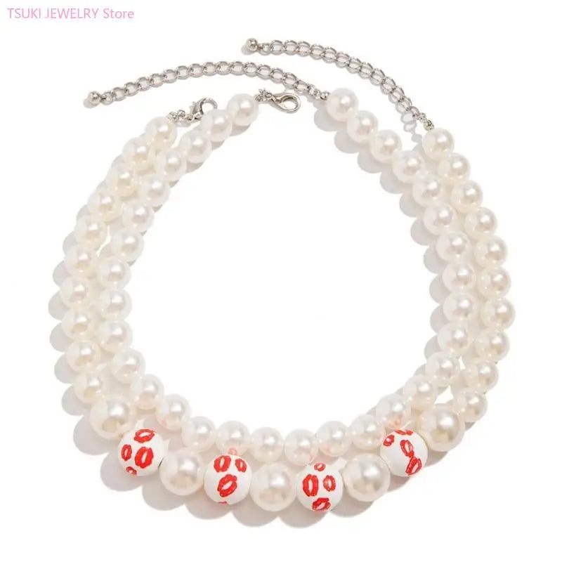 62KE Elegant Wedding Bridal Party Jewelry Adornment Beautiful Beaded Necklace Jewelry