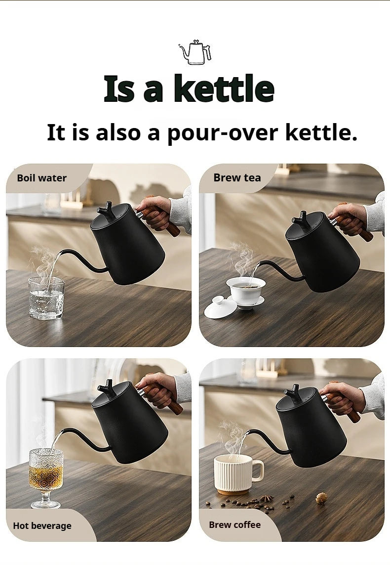 1L Stainless Steel Electric Kettle, Auto Shut-Off, for Pour-Over Coffee/Tea, Smart Temp Control & Mechanical Models