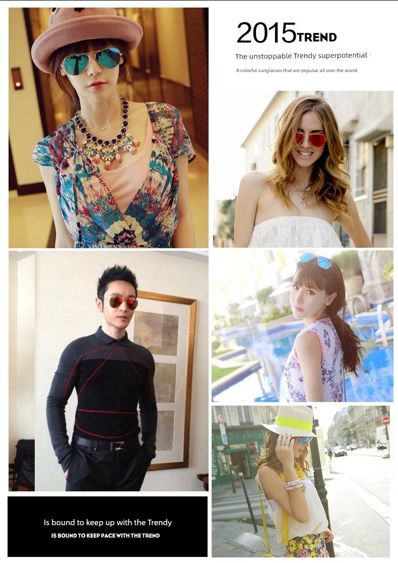 Special Offer Internet Celebrity Aviator Sunglasses Colorful Star Sunglasses Men and Women Same Fashion Couple UV Protection Drivers' Sunglasses