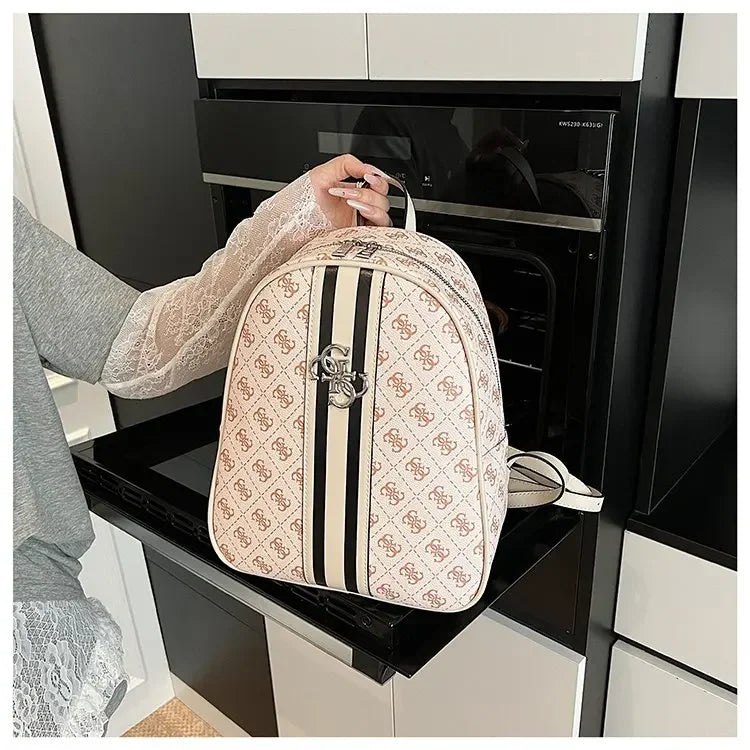 Luxury large capacity outdoor travel handbag, modern trendy women's backpack, classic design zipper shoulder bag