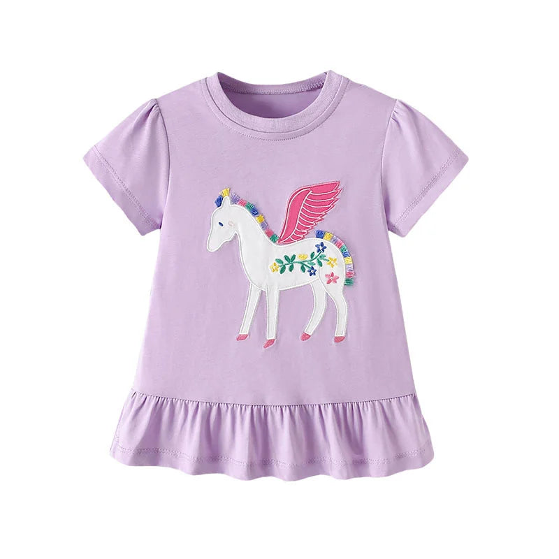 Jumping Meters 2-7T Animals Print 100% Cotton Baby Girls Tees Cotton Summer Toddler Clothes Kids Tops Children's Tshirts