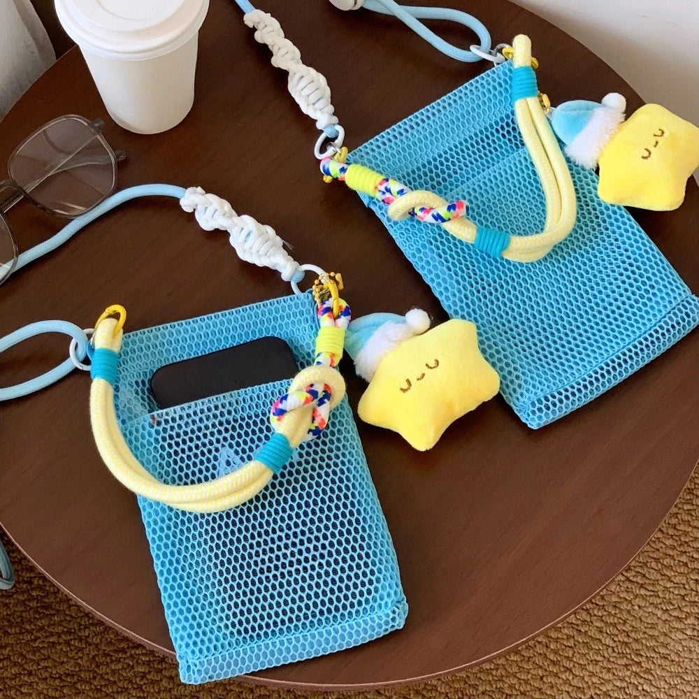 Women Handbags Female Summer Mesh Shoulder Bags Large Capacity Crossbody Bags Outdoor Beach for Women Portable Phone Purse